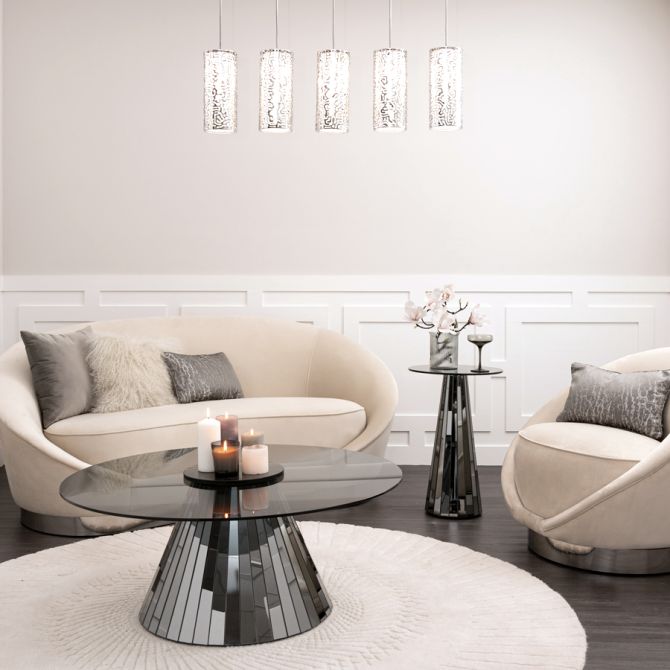 Bàn cà phê kính hình tròn hiện đại cho phòng khách đương đại 64x64 1