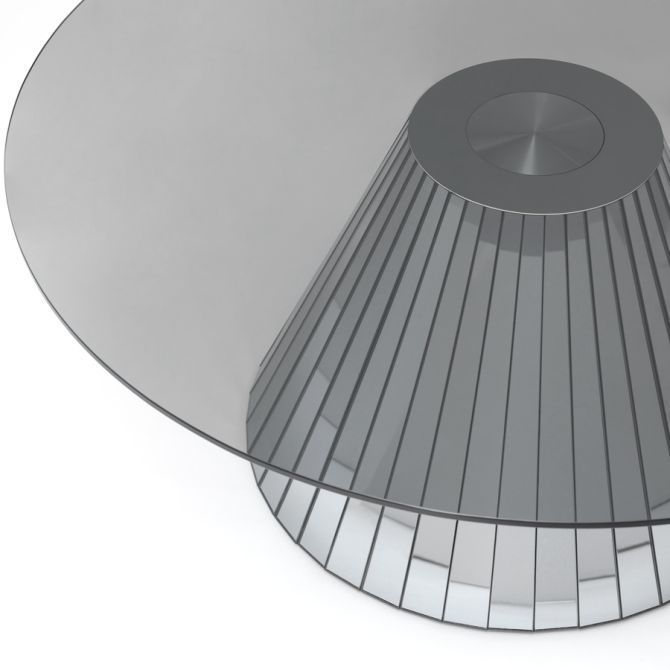 Bàn cà phê kính hình tròn hiện đại cho phòng khách đương đại 64x64 4