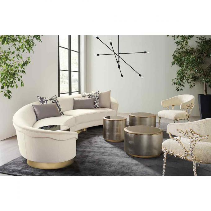 Metal Frame Velvet Leather Armchair Lounge Phòng khách Phòng khách 5
