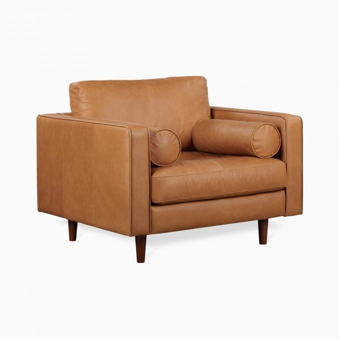 Ghế ghế dài vải nhung hiện đại với ghế Ottoman 0