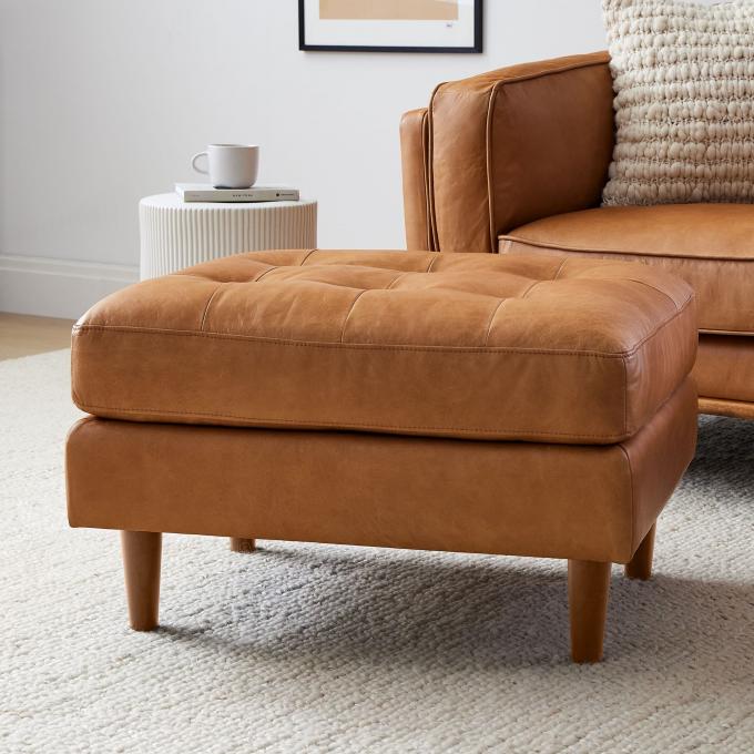 Ghế ghế dài vải nhung hiện đại với ghế Ottoman 7