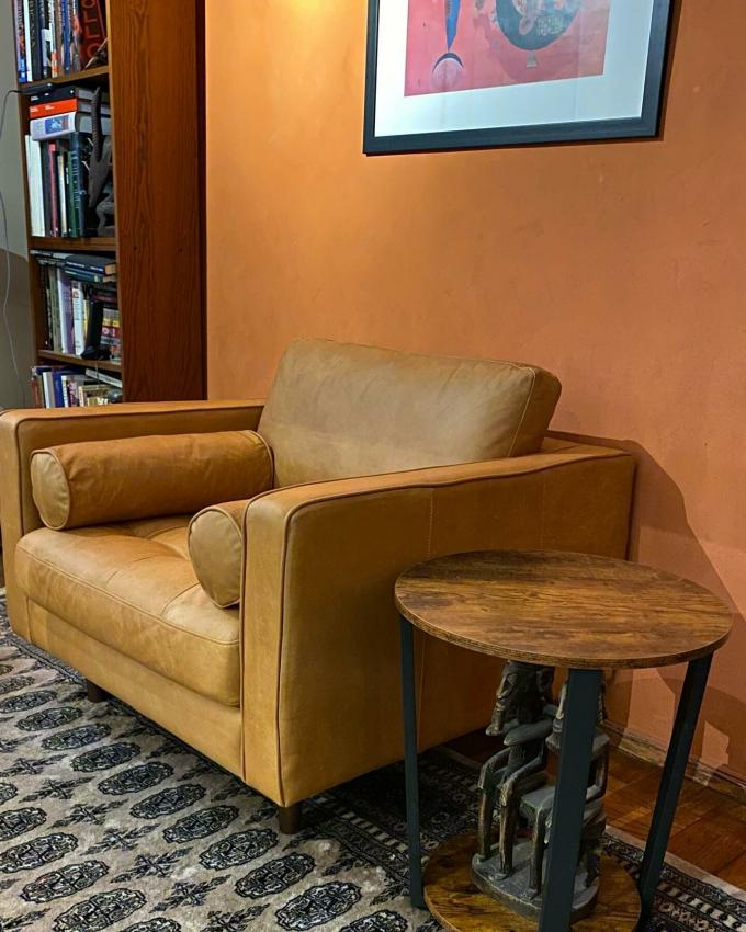 Ghế ghế dài vải nhung hiện đại với ghế Ottoman 8