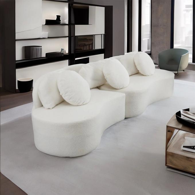 Đặt ghế sofa vải màu trắng 1