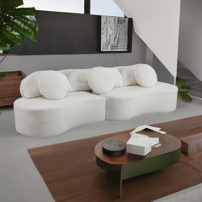 Đặt ghế sofa vải màu trắng 3