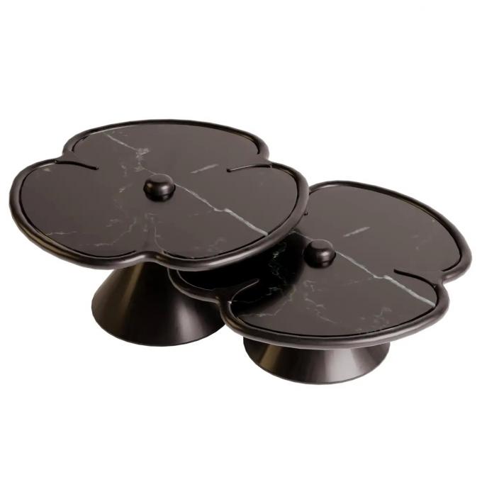 Bàn trung tâm bằng đá cẩm thạch tròn gỗ cho thiết kế phòng khách 7
