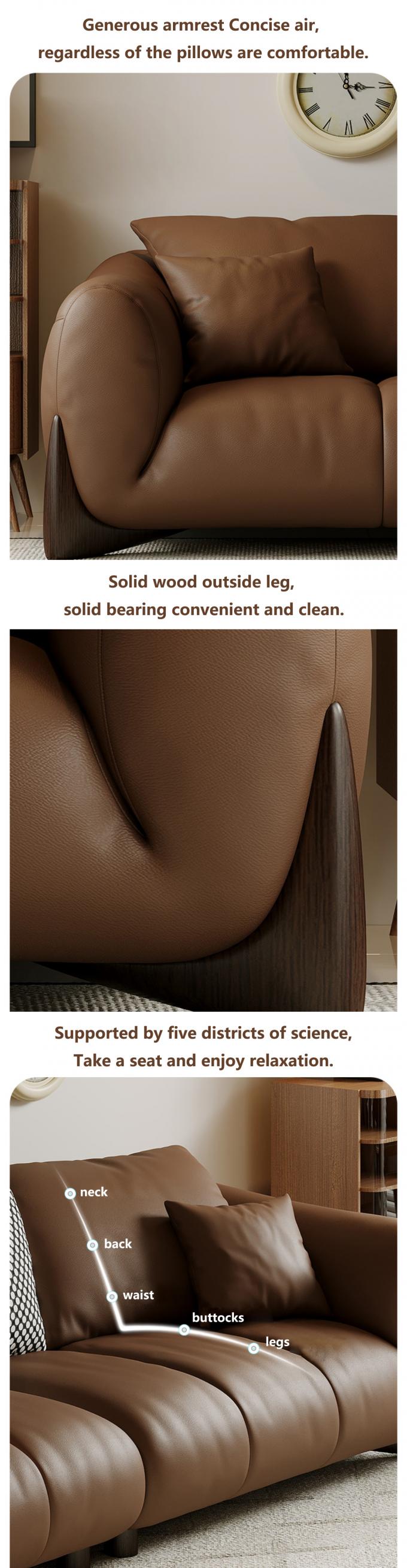 Italian Genuine Leather Sectional Recliner Sofa Set Mô-đun nội thất phòng khách 3