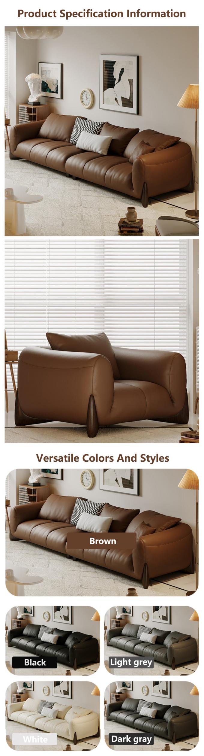 Italian Genuine Leather Sectional Recliner Sofa Set Mô-đun nội thất phòng khách 4