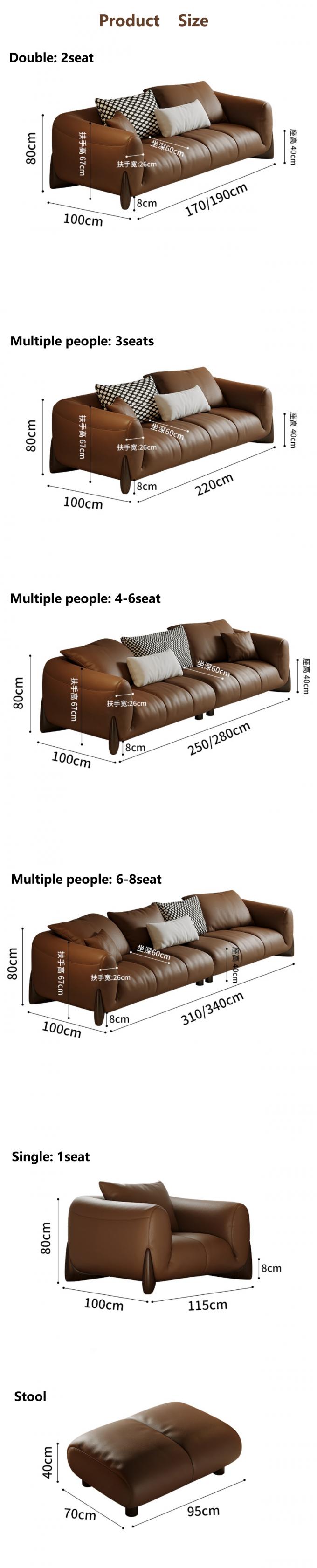 Italian Genuine Leather Sectional Recliner Sofa Set Mô-đun nội thất phòng khách 5