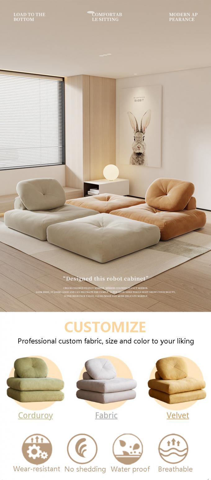 Nằm Convertible phần ghế sofa giường ghế sofa Tatami với vải nhung 0