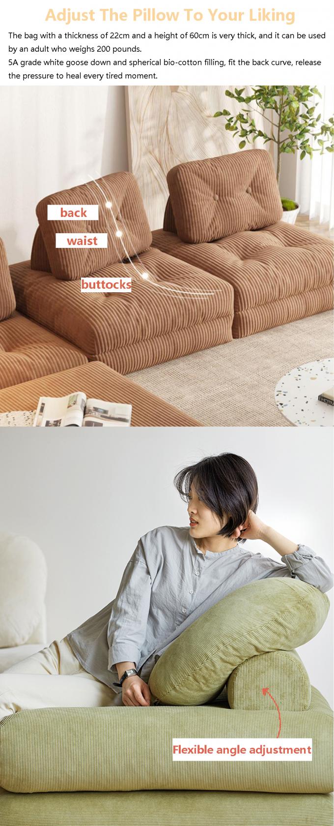 Nằm Convertible phần ghế sofa giường ghế sofa Tatami với vải nhung 3