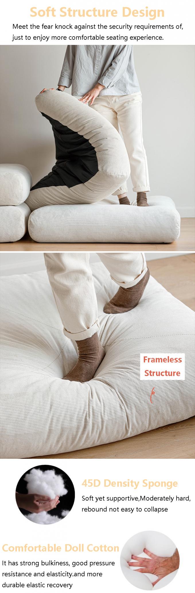 Nằm Convertible phần ghế sofa giường ghế sofa Tatami với vải nhung 2