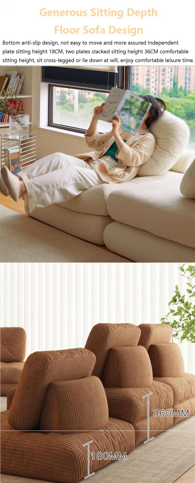 Nằm Convertible phần ghế sofa giường ghế sofa Tatami với vải nhung 4
