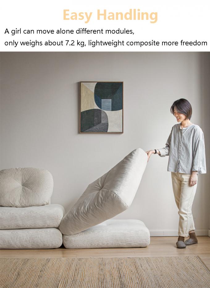 Nằm Convertible phần ghế sofa giường ghế sofa Tatami với vải nhung 6