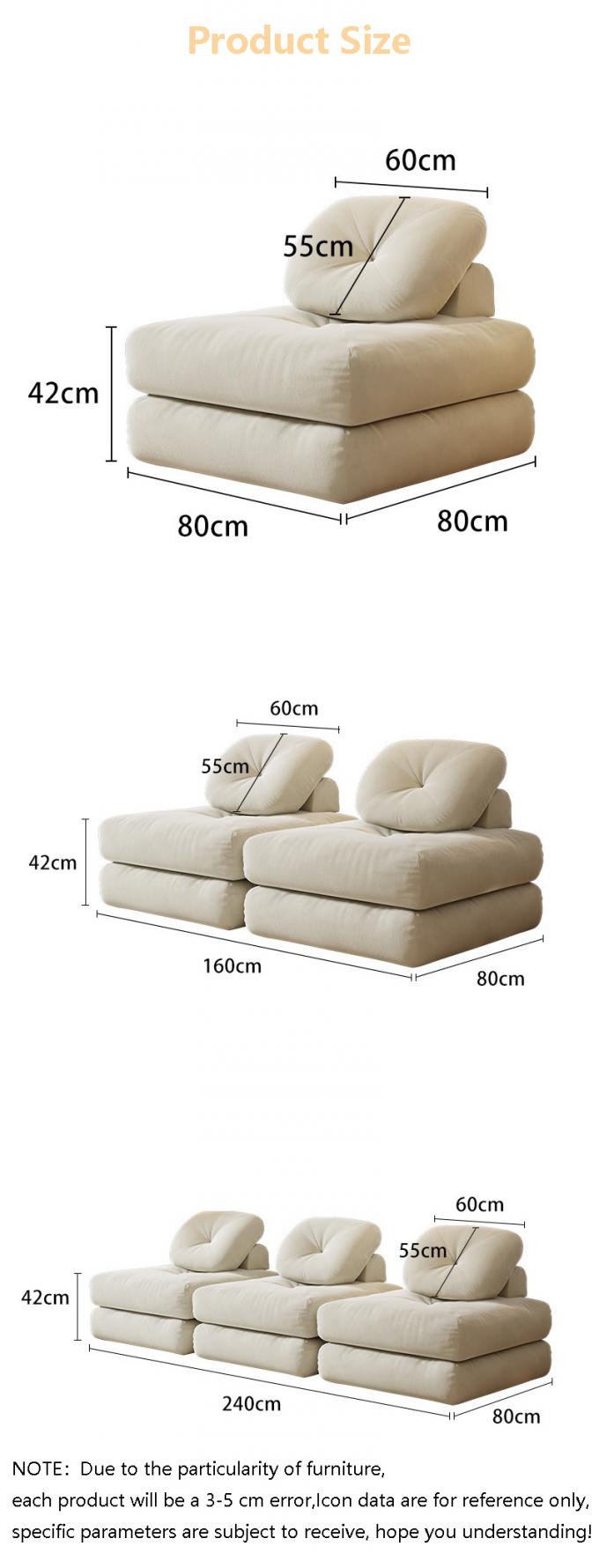 Nằm Convertible phần ghế sofa giường ghế sofa Tatami với vải nhung 7