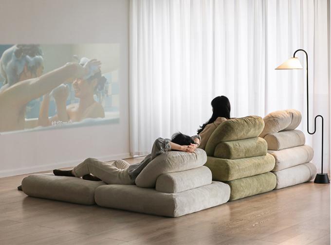Nằm Convertible phần ghế sofa giường ghế sofa Tatami với vải nhung 11