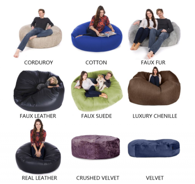 Ngoài trời 7ft Giant Bean Bag Lounge Chair Soft False Fur Fabric EPS Fill 3