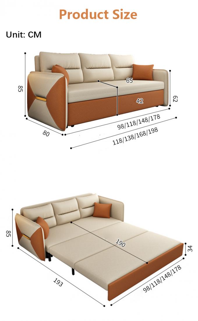 Đồ nội thất phòng khách Convertible ghế sofa giường Loveseat Sleeper Áo phủ 7