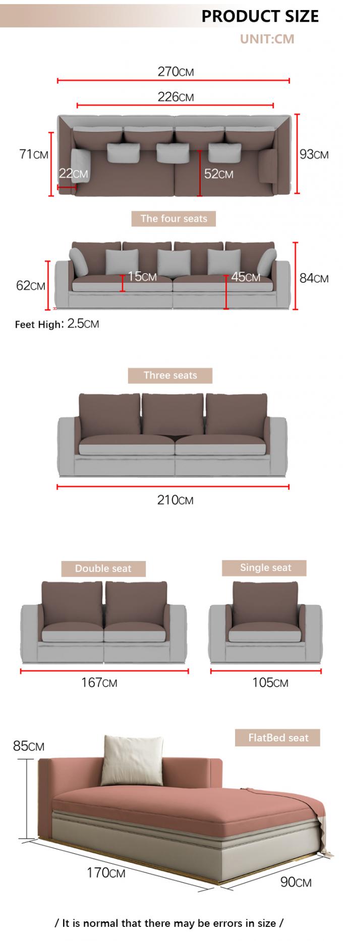 Teak Solid Wooden 7 chỗ ngồi ghế sofa Set Modular Lounge với lớp lót da 8