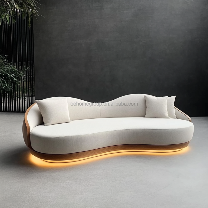 Ghế sofa nhung phong cách Bắc Âu, nội thất phòng khách, sang trọng, sáng tạo, ghế sofa đôi với chất liệu bọc vải 1