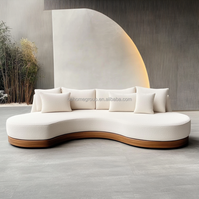 Ghế sofa nhung phong cách Bắc Âu, nội thất phòng khách, sang trọng, sáng tạo, ghế sofa đôi với chất liệu bọc vải 2
