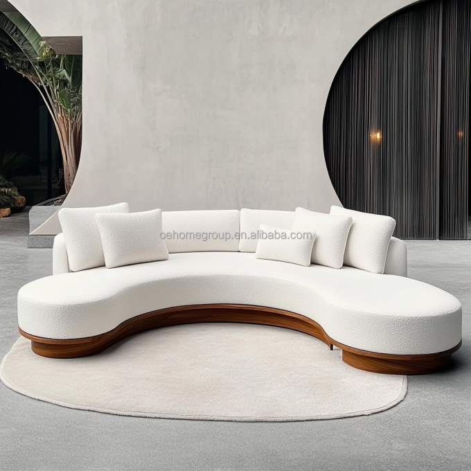 Ghế sofa nhung phong cách Bắc Âu, nội thất phòng khách, sang trọng, sáng tạo, ghế sofa đôi với chất liệu bọc vải 3