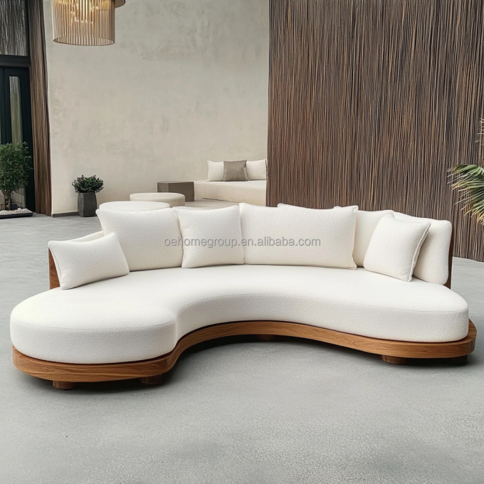 Ghế sofa nhung phong cách Bắc Âu, nội thất phòng khách, sang trọng, sáng tạo, ghế sofa đôi với chất liệu bọc vải 4