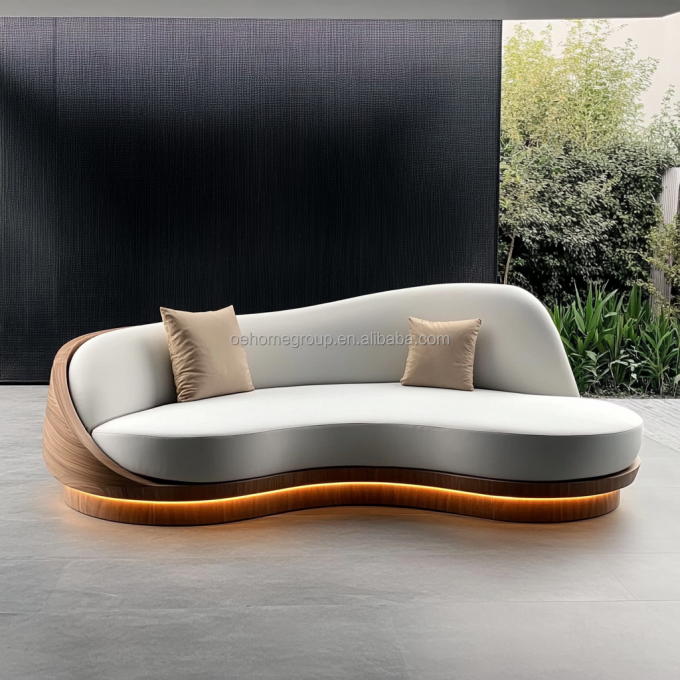 Ghế sofa nhung phong cách Bắc Âu, nội thất phòng khách, sang trọng, sáng tạo, ghế sofa đôi với chất liệu bọc vải 5