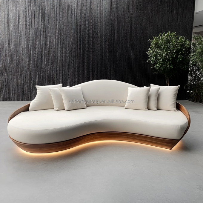 Ghế sofa nhung phong cách Bắc Âu, nội thất phòng khách, sang trọng, sáng tạo, ghế sofa đôi với chất liệu bọc vải 6