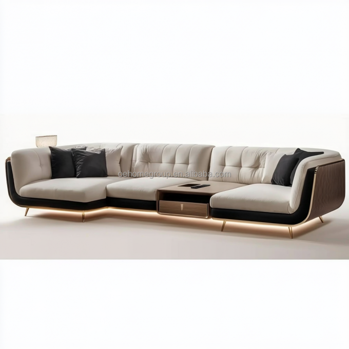 Vật liệu độn BỌT sang trọng Phòng khách Vải Sofa Nhung Bọc Ghế Sofa Góc cho Nhà Khách Sạn và Thiết kế Cuối 1