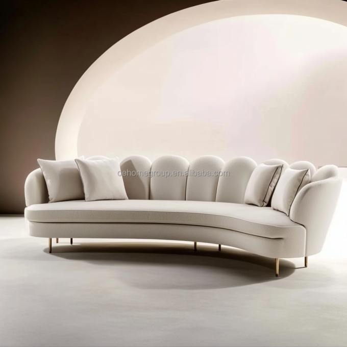 Vật liệu độn BỌT sang trọng Phòng khách Vải Sofa Nhung Bọc Ghế Sofa Góc cho Nhà Khách Sạn và Thiết kế Cuối 6