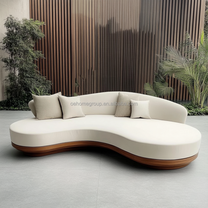 Không có thiết kế hiện đại được thổi phồng bộ ghế sofa với phong cách góc và vải nhung mô-đun cong 3