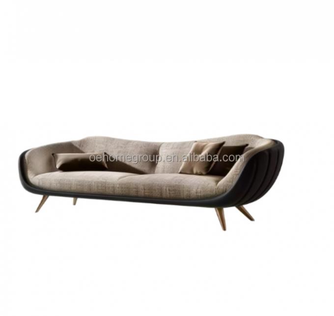 Bộ ghế sofa hiện đại 3 chỗ ngồi mềm mại phòng khách Vịnh Ghế bành Vải Boucle Trắng Chất liệu làm đầy đồ nội thất BỌT 2