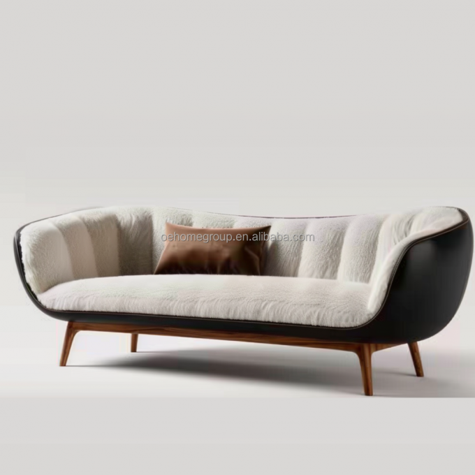 Ghế sofa góc màu trắng hiện đại với chân gỗ tự nhiên, sự bổ sung hoàn hảo cho nội thất phòng khách gia đình 4