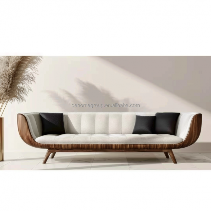 Ghế sofa góc màu trắng hiện đại với chân gỗ tự nhiên, sự bổ sung hoàn hảo cho nội thất phòng khách gia đình 5