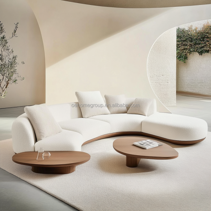 2 ghế sofa màu óc chó nằm ngửa theo phong cách Wabi-sabi của Nhật Bản cho thiết kế phòng khách hiện đại và bộ đồ nội thất gia đình 1