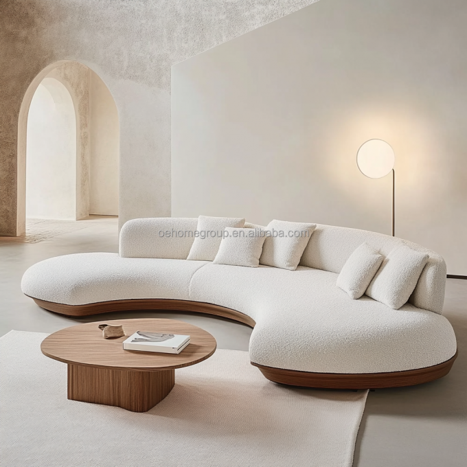 2 ghế sofa màu óc chó nằm ngửa theo phong cách Wabi-sabi của Nhật Bản cho thiết kế phòng khách hiện đại và bộ đồ nội thất gia đình 5