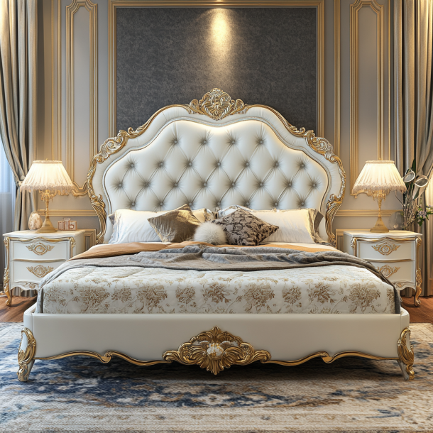 Nhà nội thất phòng ngủ King kích thước thiết kế hiện đại Chiếc giường đôi sang trọng với kích thước tùy chỉnh 3