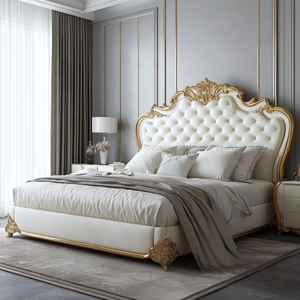 Nhà nội thất phòng ngủ King kích thước thiết kế hiện đại Chiếc giường đôi sang trọng với kích thước tùy chỉnh 5
