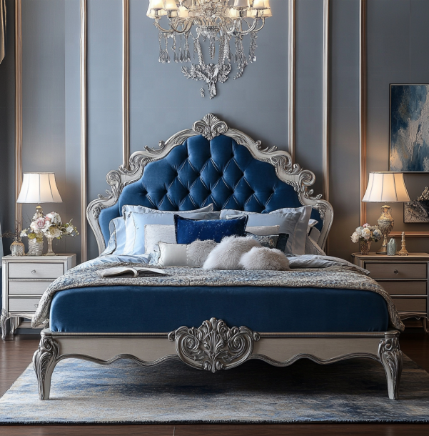 Đồ nội thất phòng ngủ cổ điển thanh lịch với tấm gương king size và vật liệu MDF hiện đại 2