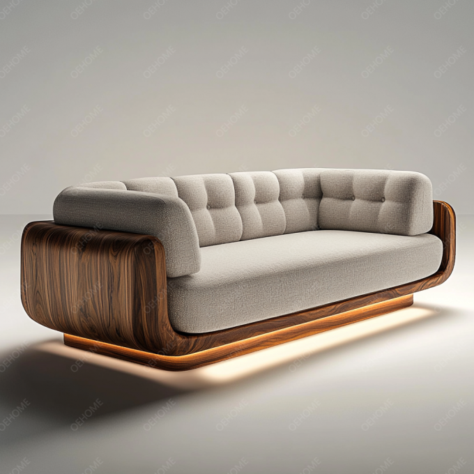 Bộ ghế sofa Chesterfield phong cách châu Âu tối giản phòng khách hiện đại chân gỗ trắng với màu sắc tùy chỉnh và thiết kế sang trọng 3