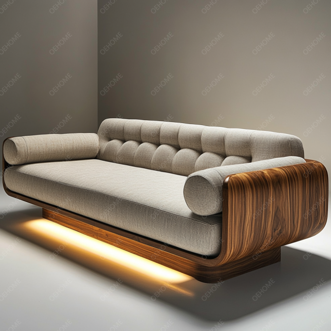 Bộ ghế sofa Chesterfield phong cách châu Âu tối giản phòng khách hiện đại chân gỗ trắng với màu sắc tùy chỉnh và thiết kế sang trọng 4