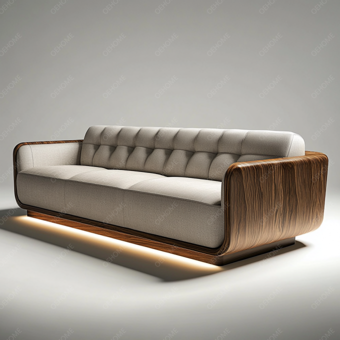 Bộ ghế sofa Chesterfield phong cách châu Âu tối giản phòng khách hiện đại chân gỗ trắng với màu sắc tùy chỉnh và thiết kế sang trọng 5