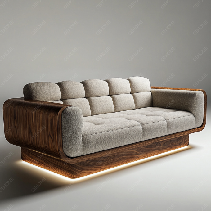 Bộ ghế sofa Chesterfield phong cách châu Âu tối giản phòng khách hiện đại chân gỗ trắng với màu sắc tùy chỉnh và thiết kế sang trọng 6