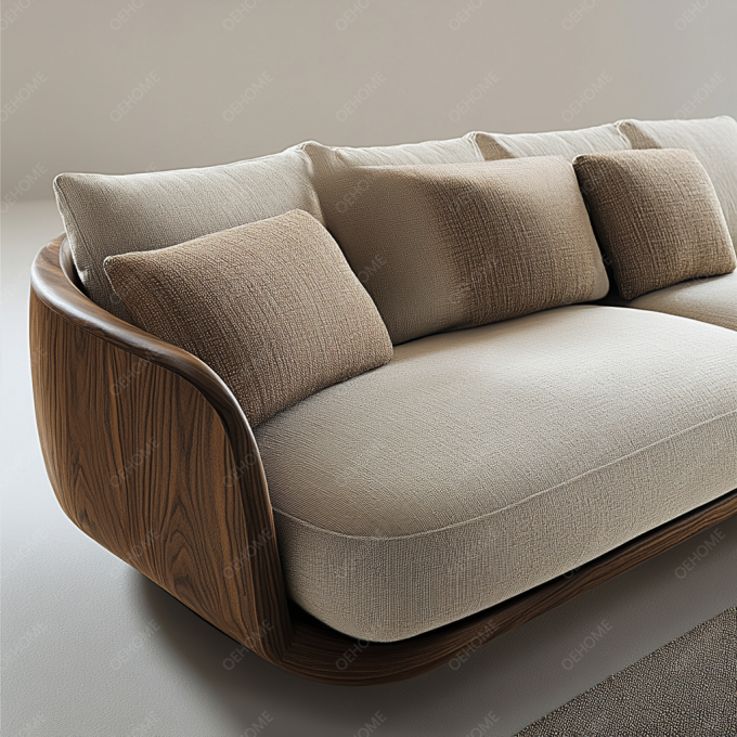 Bộ ghế sofa Chesterfield phong cách châu Âu tối giản phòng khách hiện đại chân gỗ trắng với màu sắc tùy chỉnh và thiết kế sang trọng 9