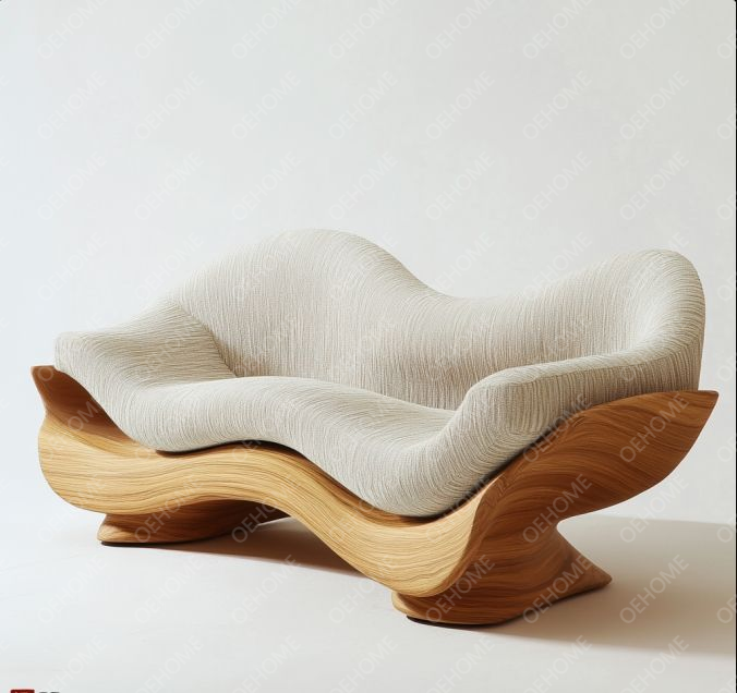 Đồ nội thất vườn cong phòng khách ghế sofa gỗ với thiết kế hiện đại và tùy chỉnh tùy chọn 3