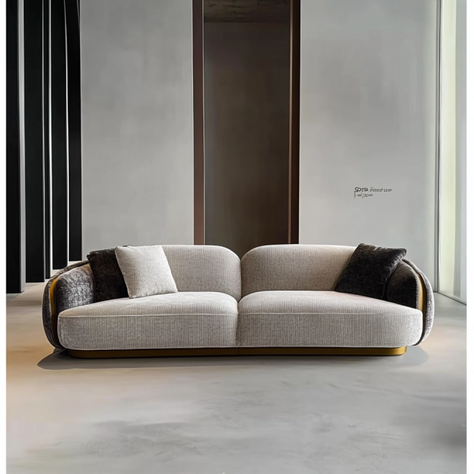 Modern Minimalist Luxury Wood Sofa Set Half Circle Designer Quanh cong ghế sofa cho phòng ăn 2