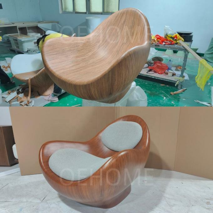 Vật liệu Bìa Ghế bành ngả lưng tối giản hiện đại Ghế thư giãn bằng gỗ nguyên khối hình dáng độc đáo cho Nhà ở Khách sạn Văn phòng Quán bar 5