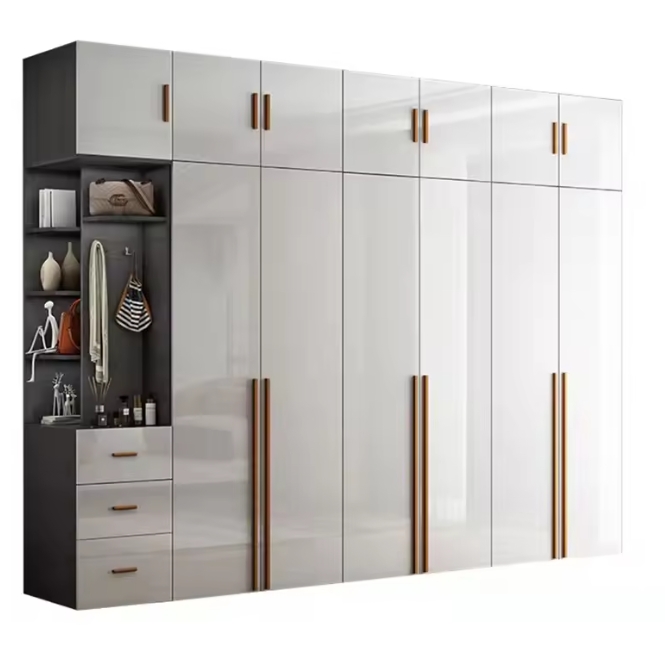 Tùy chỉnh 2 cửa hiện đại MDF Quần áo gỗ Tủ quần áo cho phòng ngủ 0