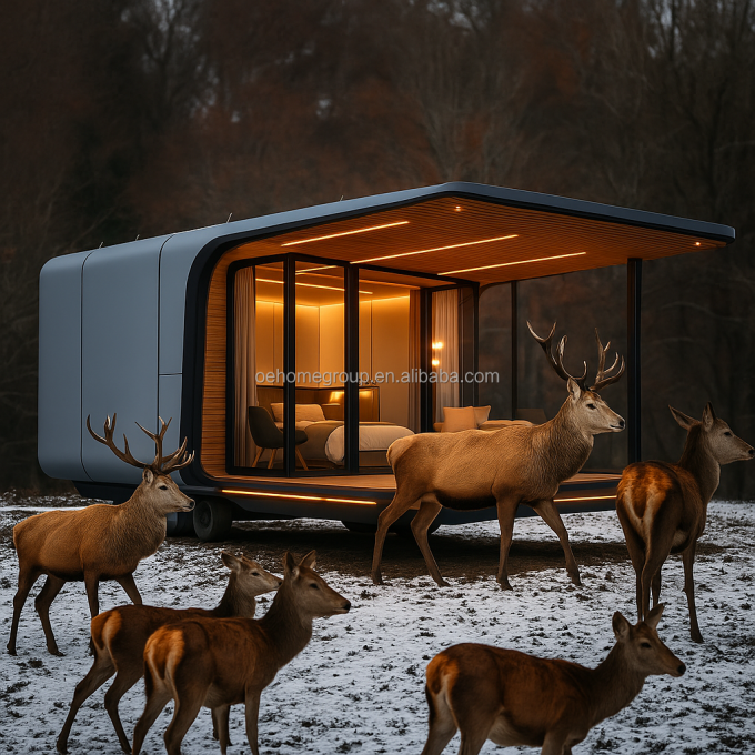 Luxury 20ft Modern Shipping Container House Căn hộ nhỏ Cấu trúc thép Prefab cho khách sạn Villas Không gian căn hộ 7