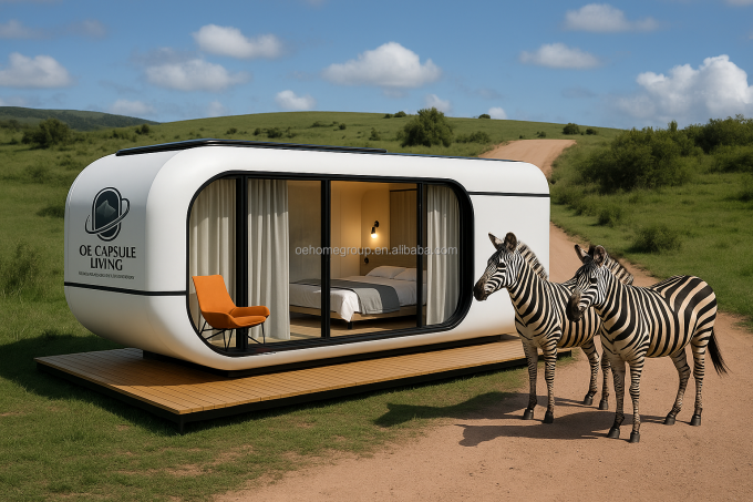 Luxury 20ft Modern Shipping Container House Căn hộ nhỏ Cấu trúc thép Prefab cho khách sạn Villas Không gian căn hộ 2